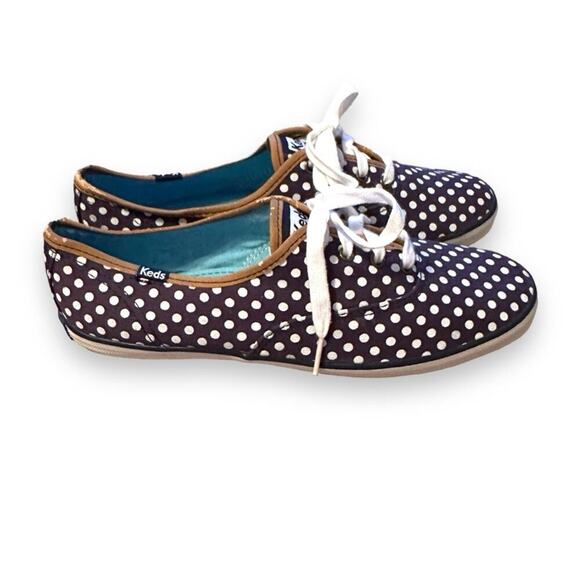 Keds Shoes - Keds Champion Black & White Polka Dot Lace Up Fashion Sneakers‎ Sz 8